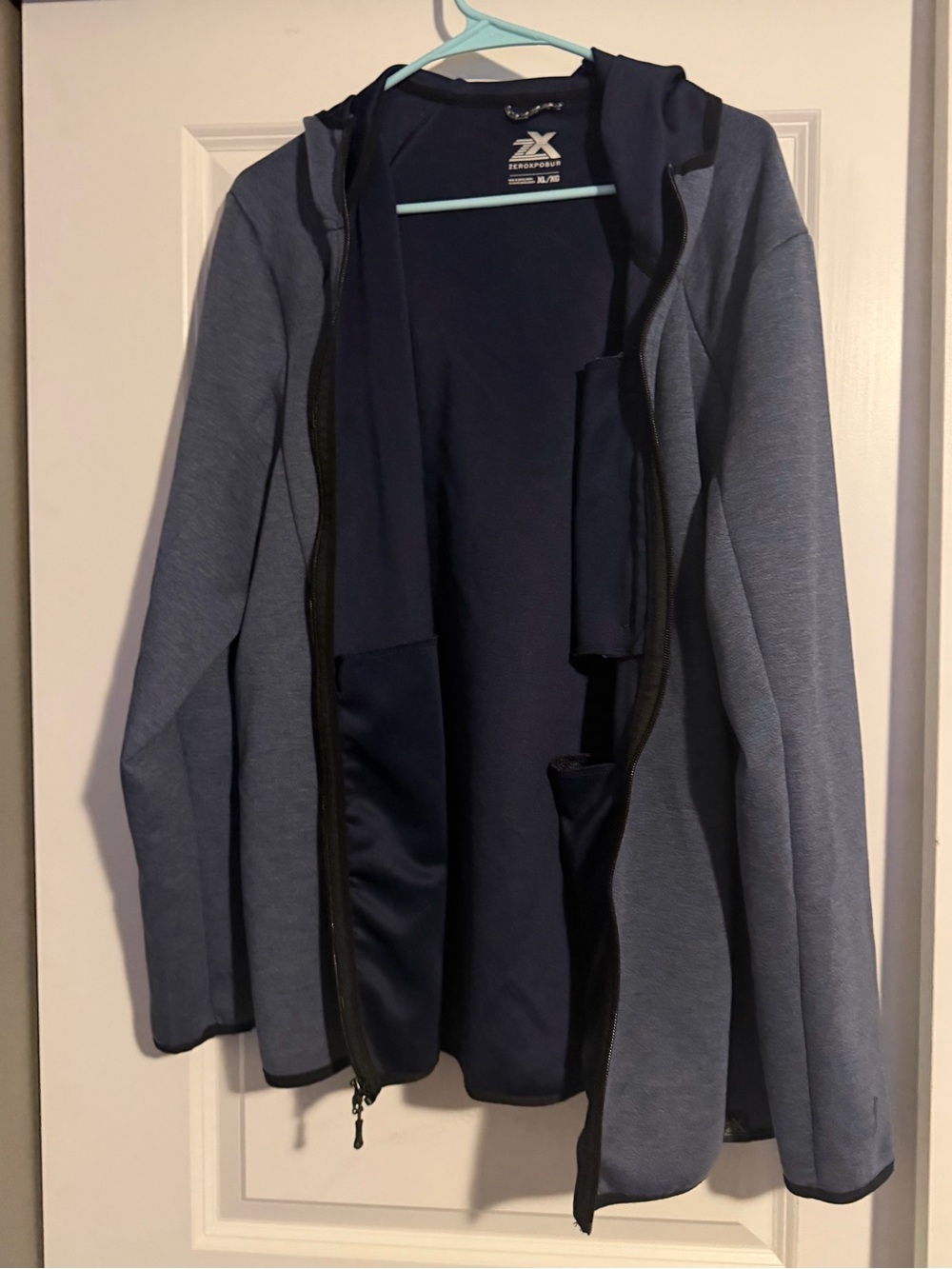 Men’s Navy & Slate Zip-Up Hooded Jacket
